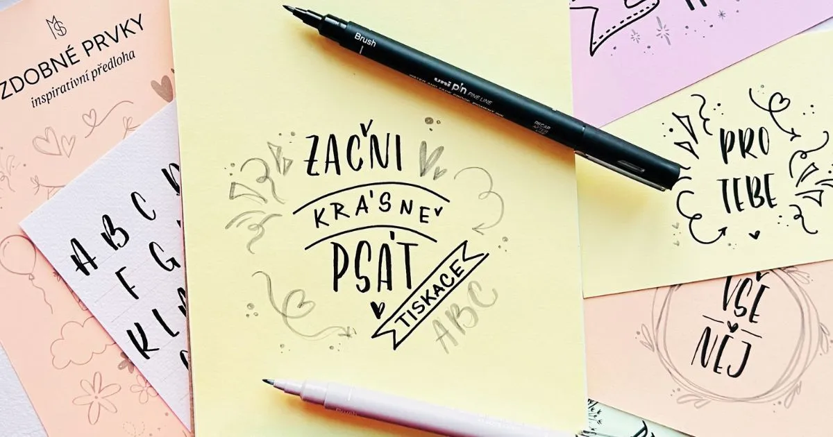 Začni krásně psát tiskace - pozvánka na minikurz kaligrafie Markéty Šímové